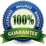 100% guarantee badge - licensed, bonded, and insured